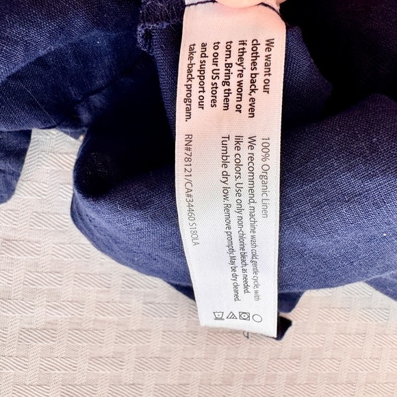 Eileen Fisher Organic Linen Button Front Tunic Shirt 2X Blue Minimalist - Picture 9 of 10